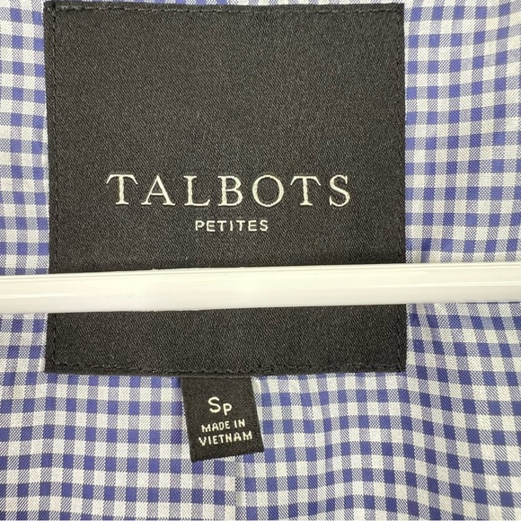 Talbots Classic Raincoat Green/Blue & White Gingham Button Up Hooded Jac… - Picture 6 of 16